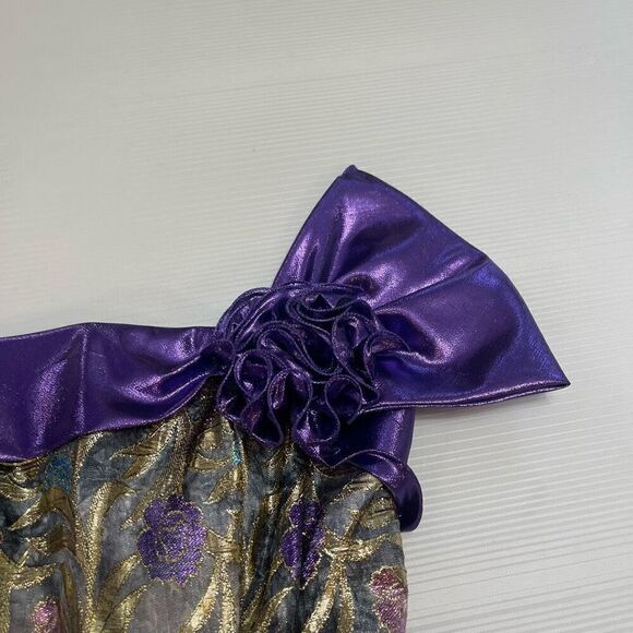 Mike Benet VTG  80s Purple Peplum Dress Size 6 - Picture 5 of 11